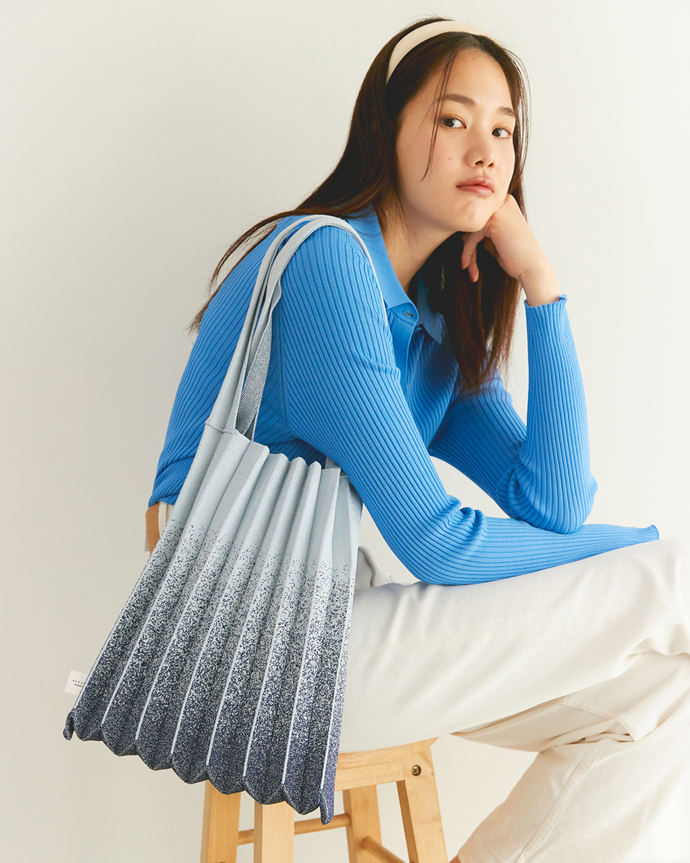 Freckle seoul glitter fringe knit bag - ハンドバッグ