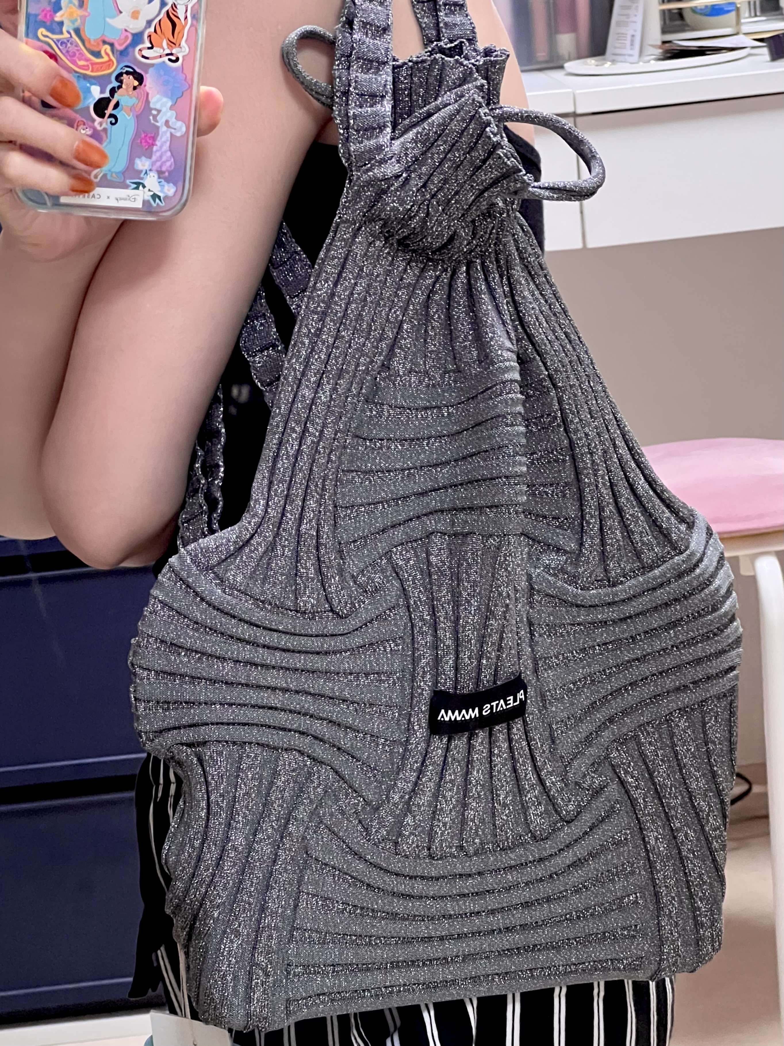 Bow BackPack Glitter Stone Brown : PLEATSMAMA: Sustainable Knit