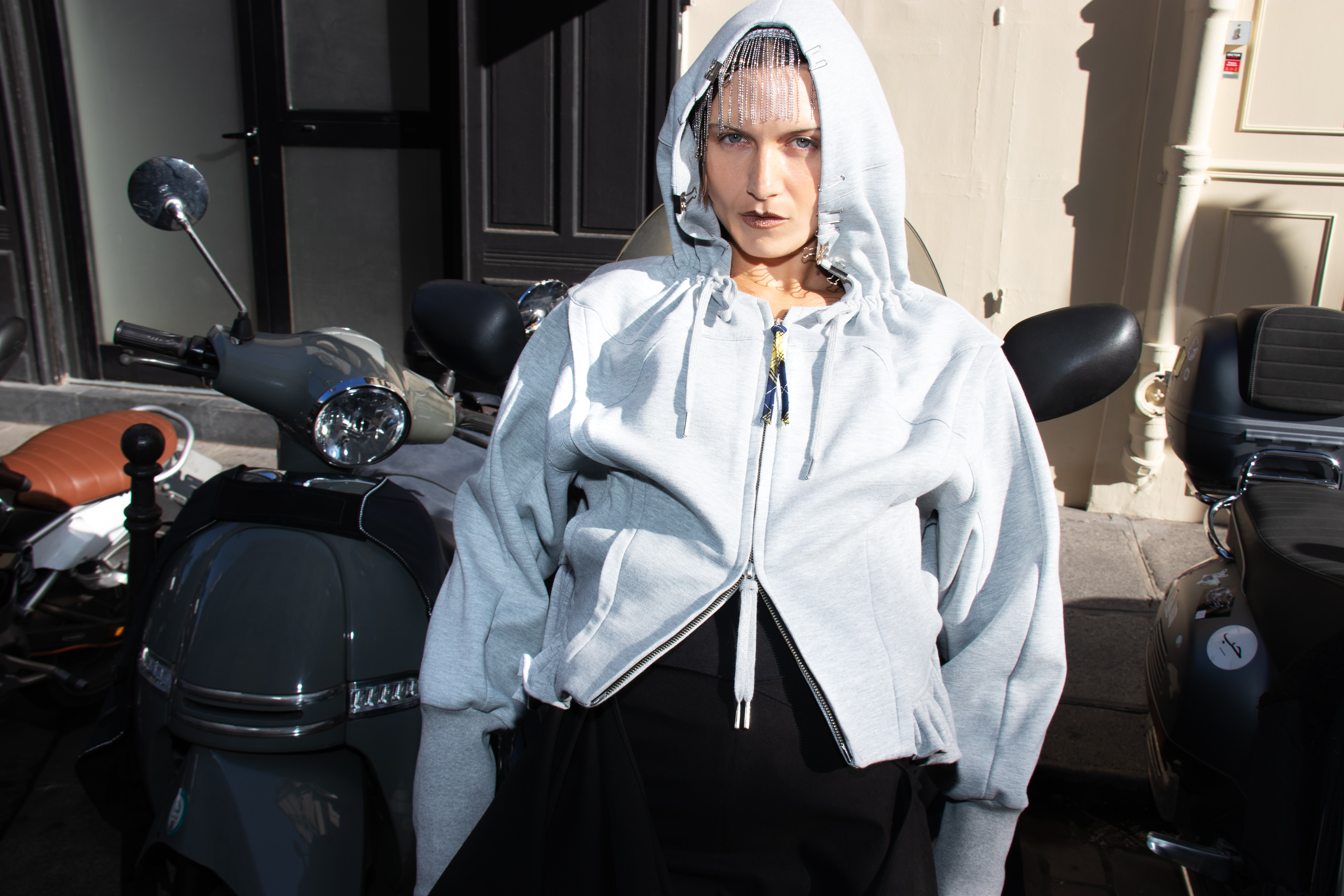 Voo Hoodie Zip-up (Melange Gray)