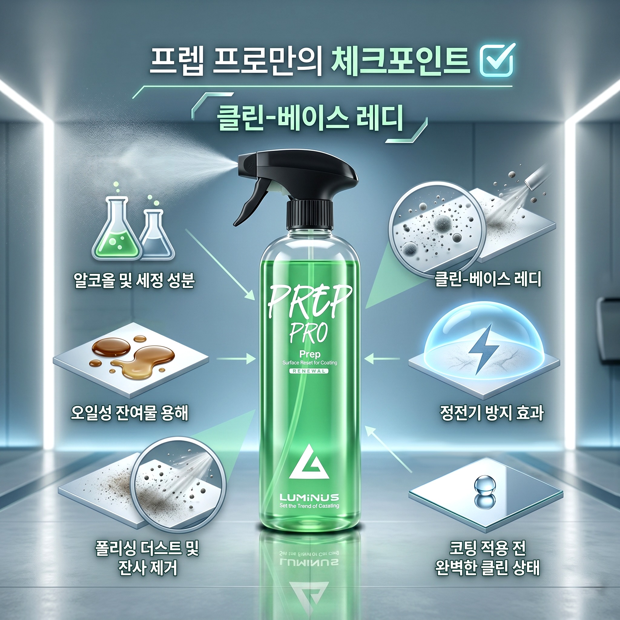 루미너스 프렙프로 500ml 유분&잔여물 제거제
