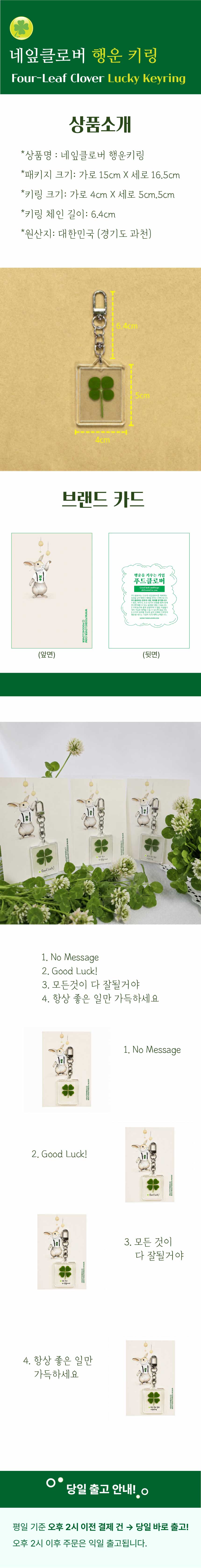 Food Clover Four-Leaf Clover Lucky Keyring
