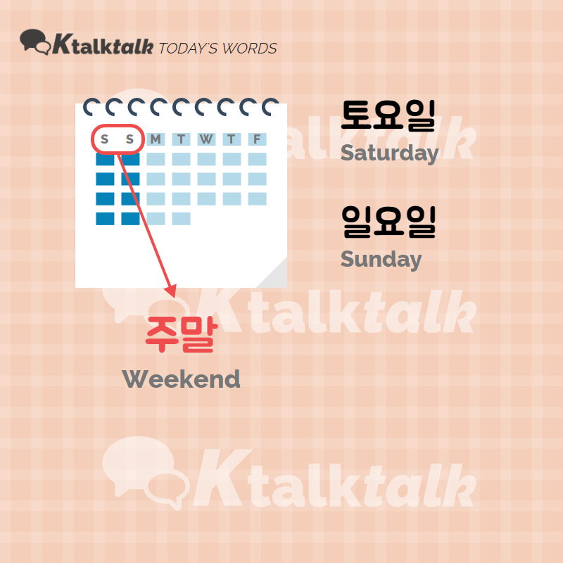 [2020.03.30] Words : 달력과 요일 (Calendar & Day of the week) : Ktalktalk ...