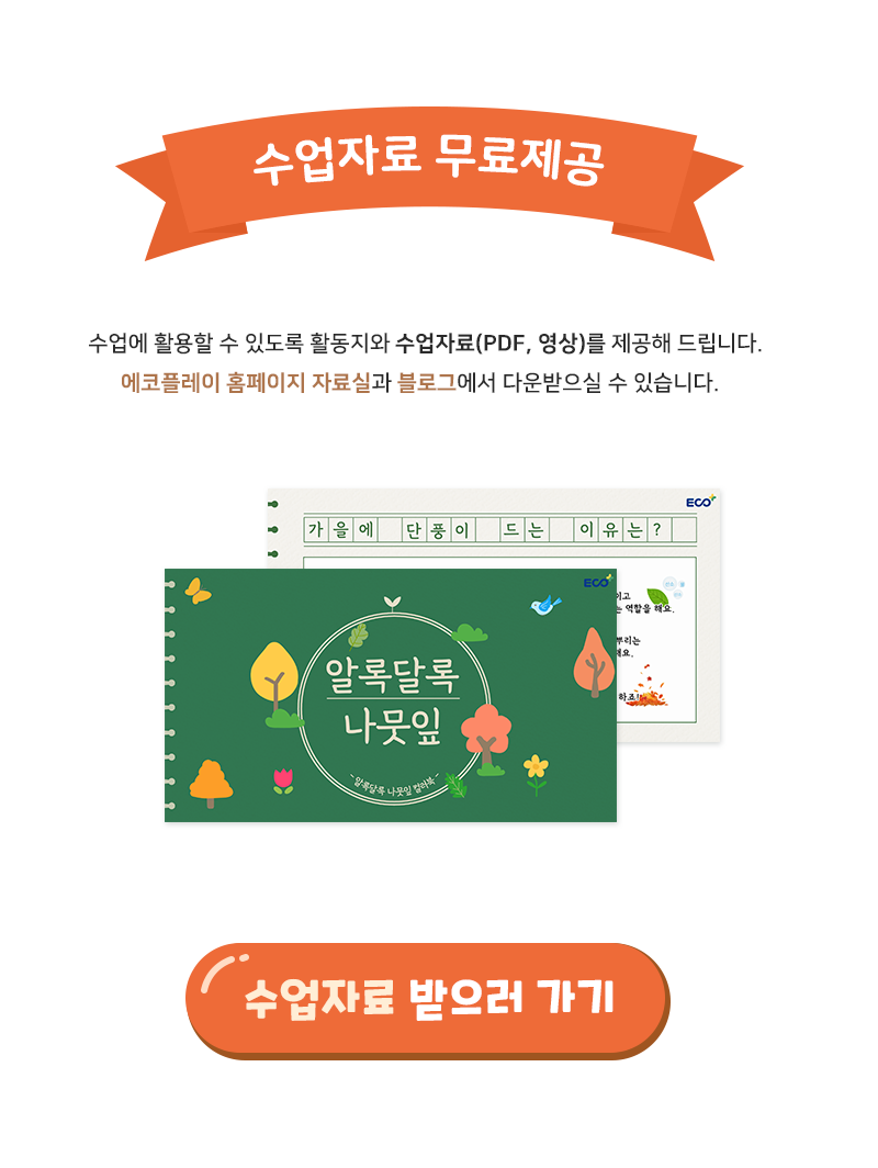 생태 환경교육 자연관찰 알록달록 나뭇잎 컬러북 (수업자료 제공)