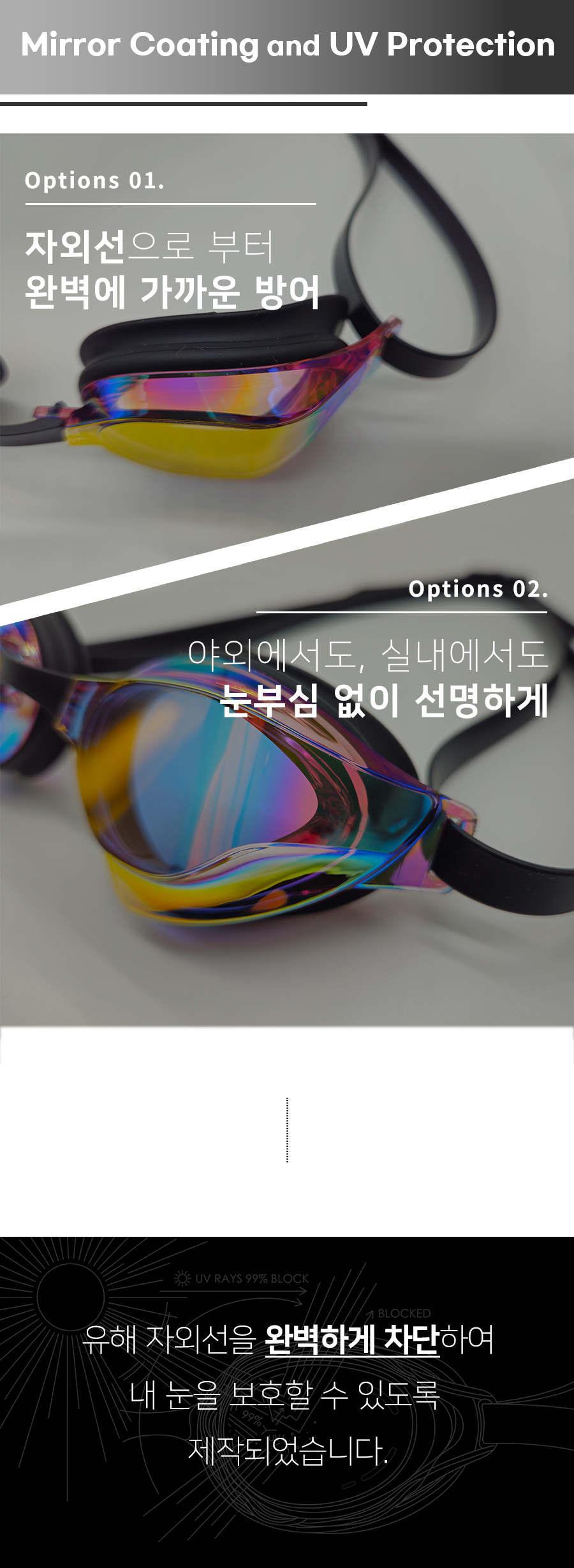 ZONE5 패킹 선수용 수경 UPG03 / 블랙 입고완료