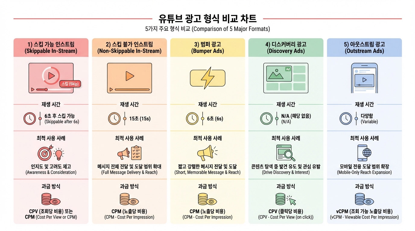 구글 유튜브 광고 종류