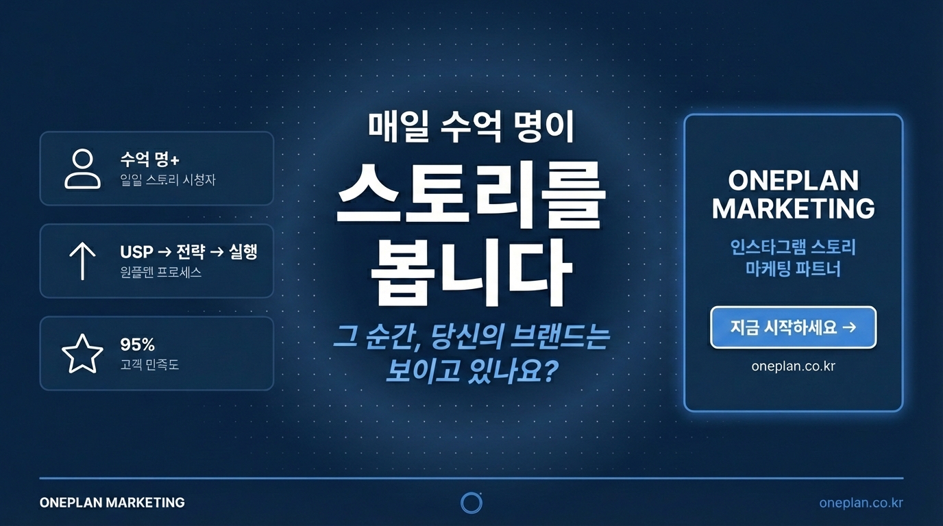 인스타그램 스토리 마케팅 원플랜