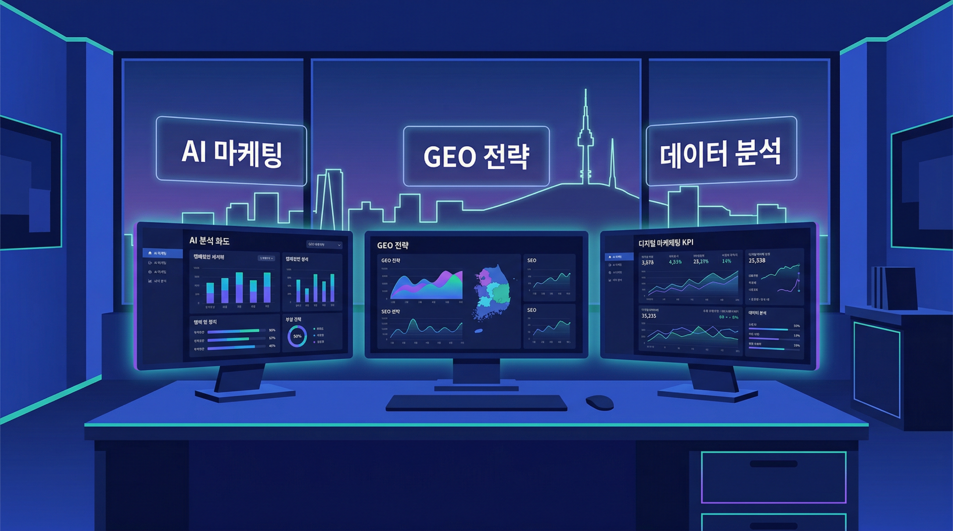 원플랜마케팅 AI 마케팅 전략 운영 대시보드