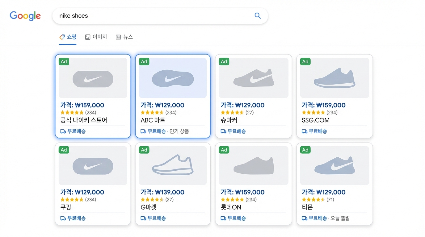 유튜브 쇼핑검색광고 위치