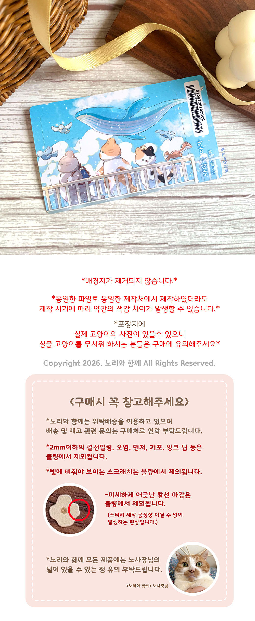 노리와 함께 | 맑음 카드 스티커 (4종)