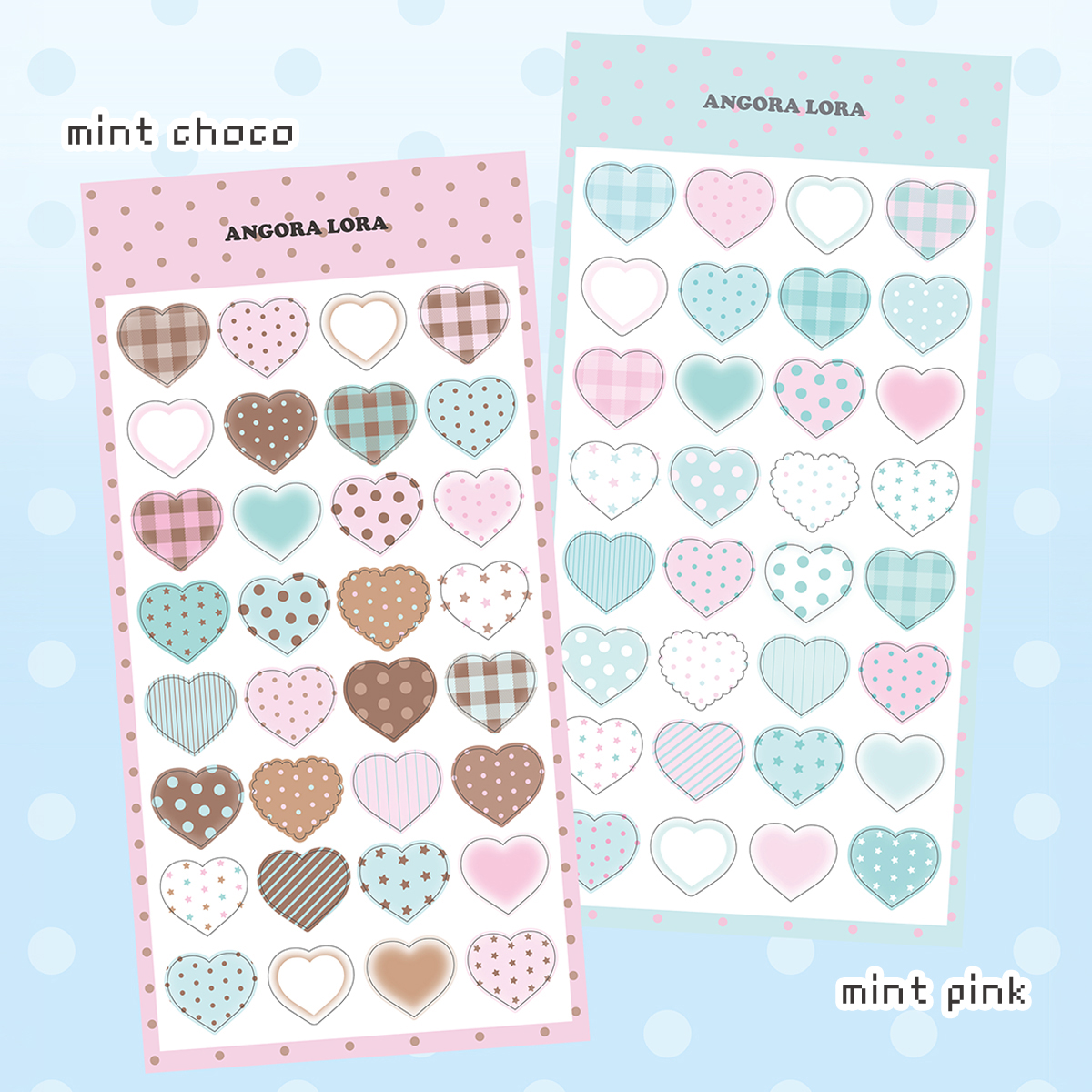Angora Lora | Mint heart sticker (2 types)