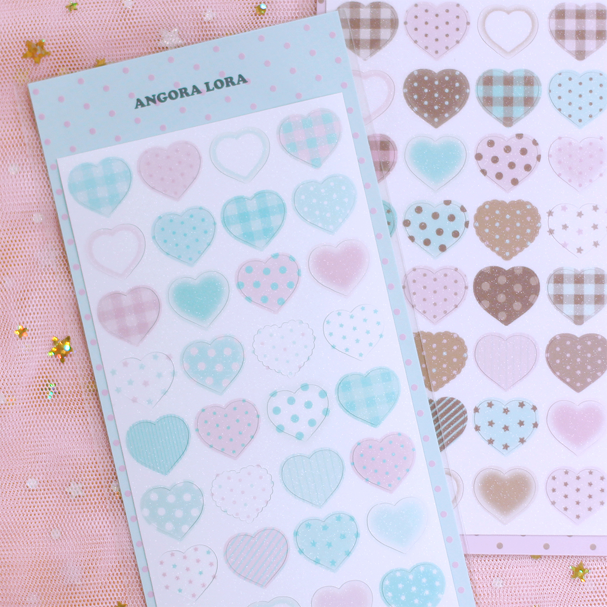 Angora Lora | Mint heart sticker (2 types)