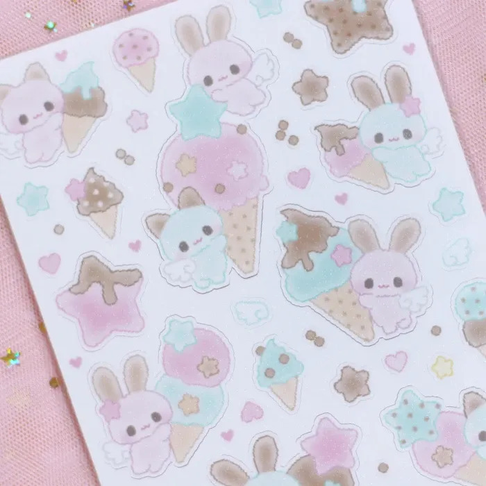 Angora Lora | Mint strawberry icecream sticker