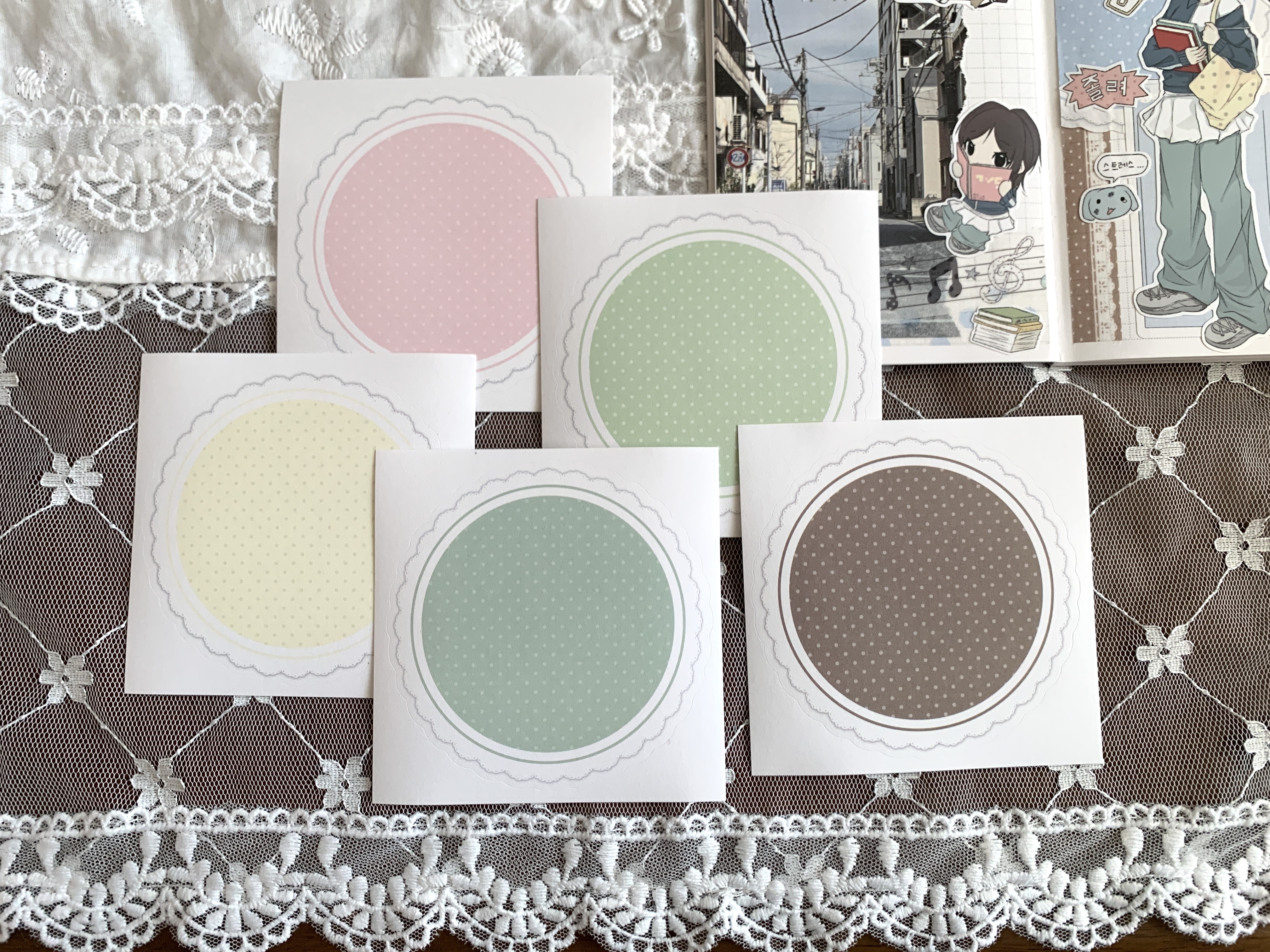 kimhaengpu | Round Lace [Forest] paper pack