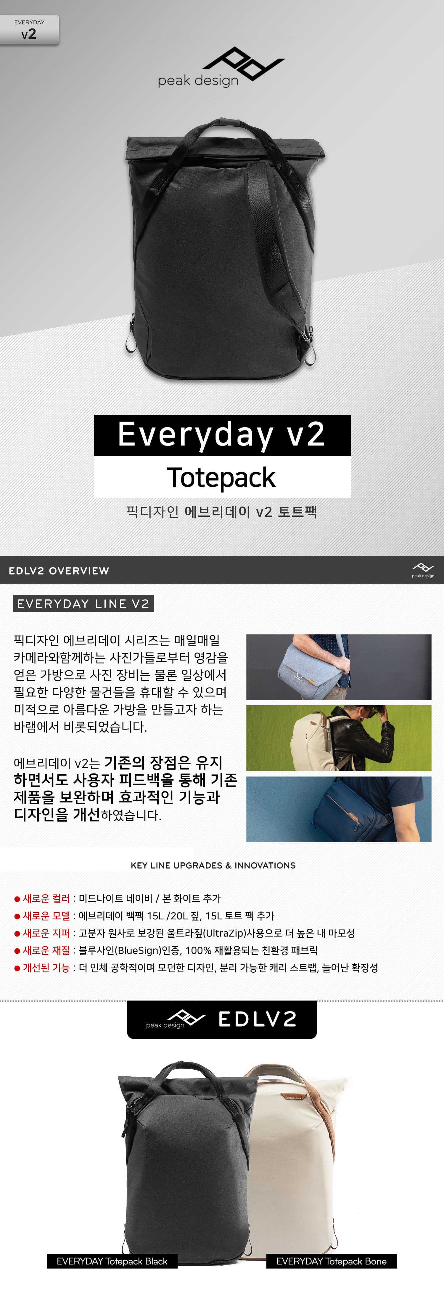 peak design Everyday v2 Totepack Black   긮 v2 Ʈ 