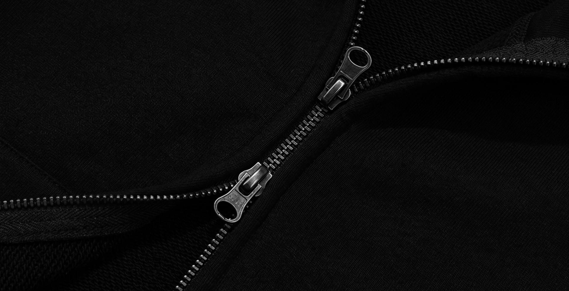 tms bxng french terry 2-way zip hoodie - bk