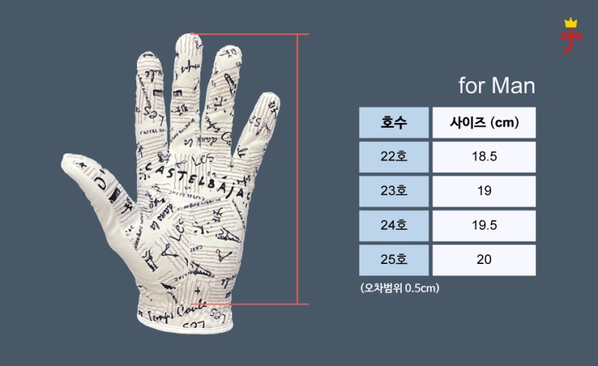 🏅까스텔바작(Castelbajcac) 남성 논슬립 골프장갑(2장1묶음)🏅