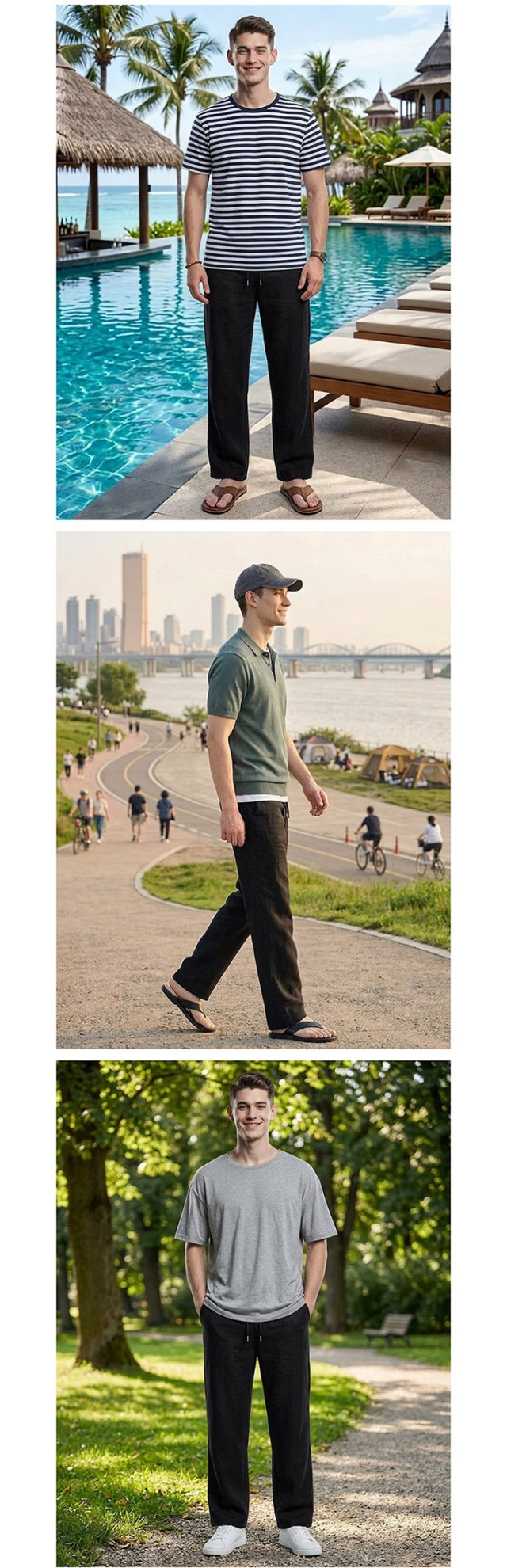 🏅TEN ZERO 남성 린넨 라이크 밴딩 팬츠🏅