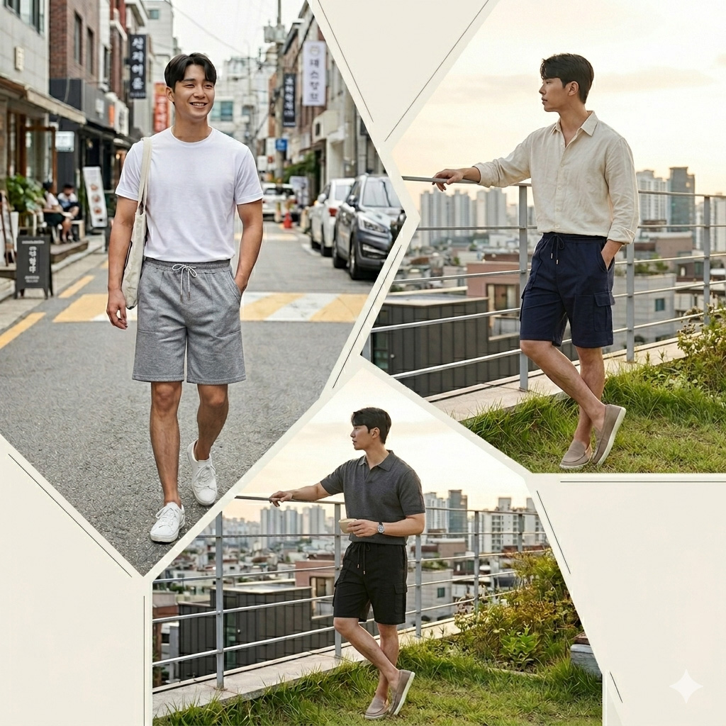 💖삼정 여름 남성 밴딩 코튼 반바지💖