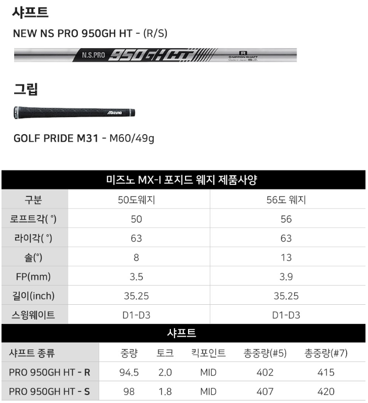 🔵미즈노 퍼포먼스 MX 단조 투어웨지🔵