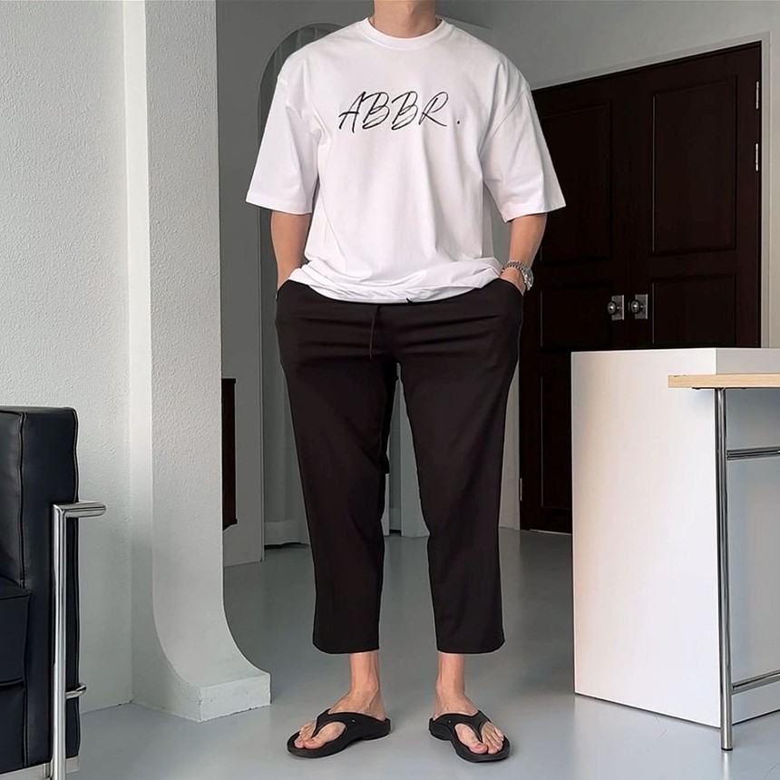 🏅포그골프 (FOG.G) 남성 쿨터치 린넨 세미와이드 9부 팬츠🏅