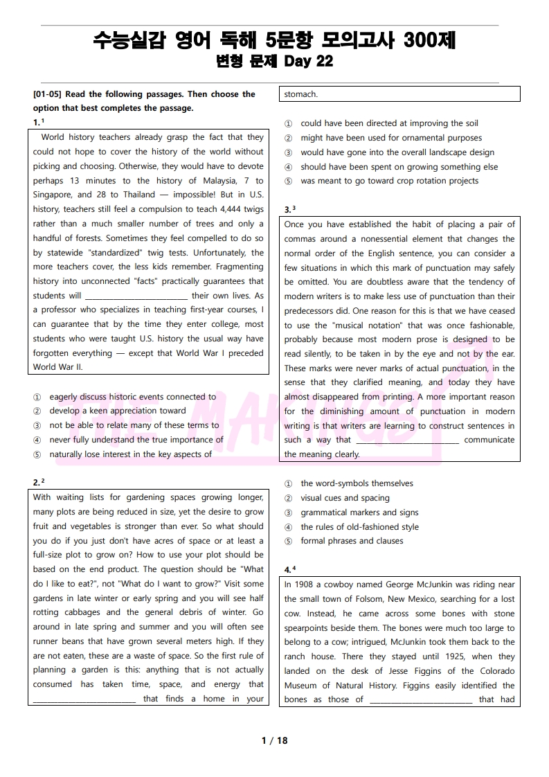 DAY 22 (55문항) (PDF)