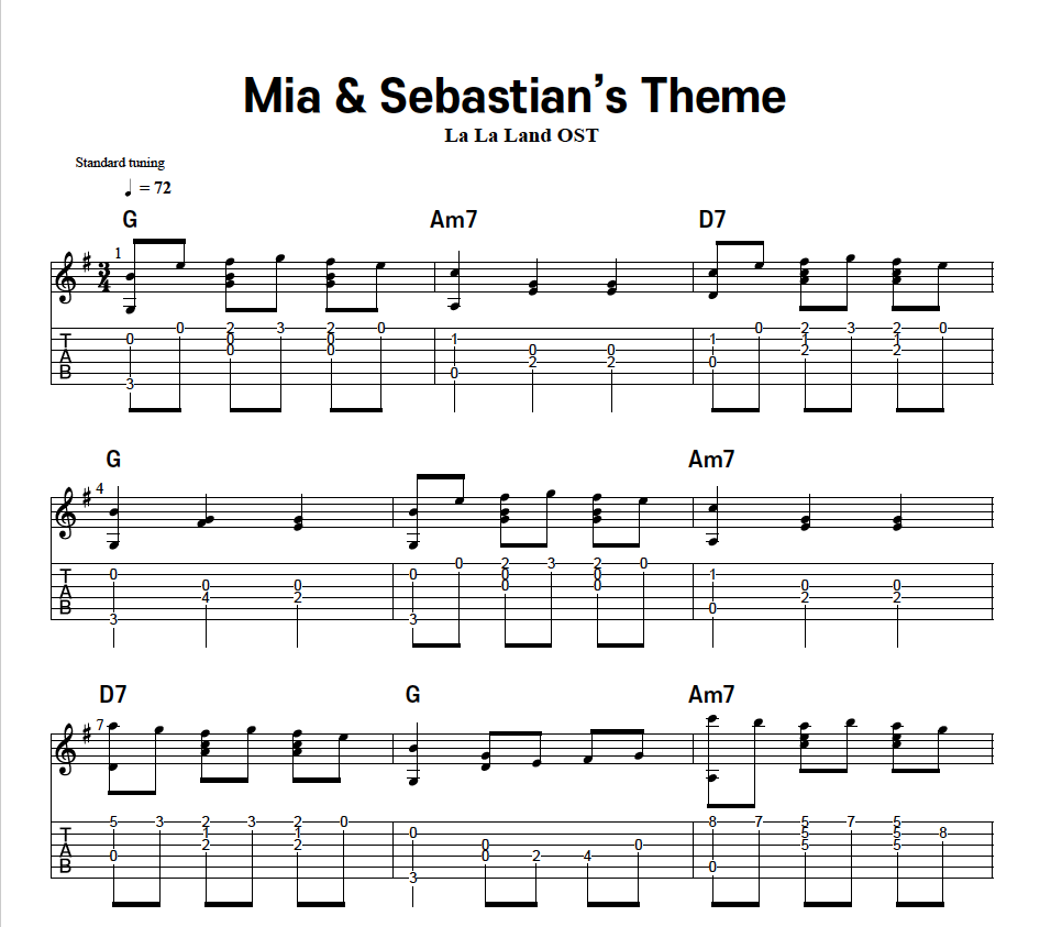 라라랜드 OST - Mia & Sebastian Theme : 꿀잼기타 라라랜드 Ost - Mia & Sebastian Theme : 꿀잼기타