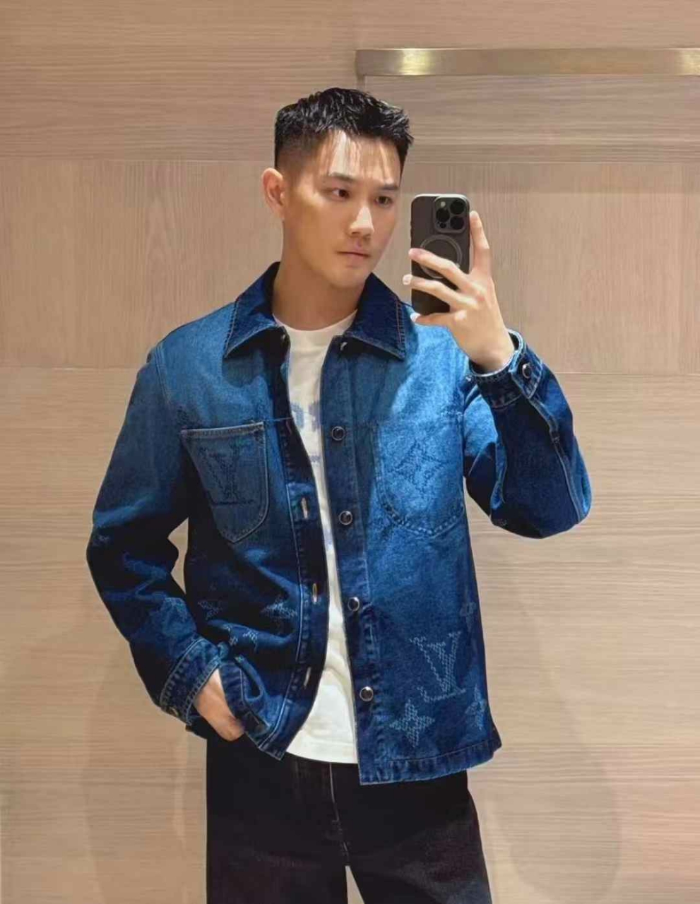 루이비통 모노그램 워트웨어 데님 오버셔츠