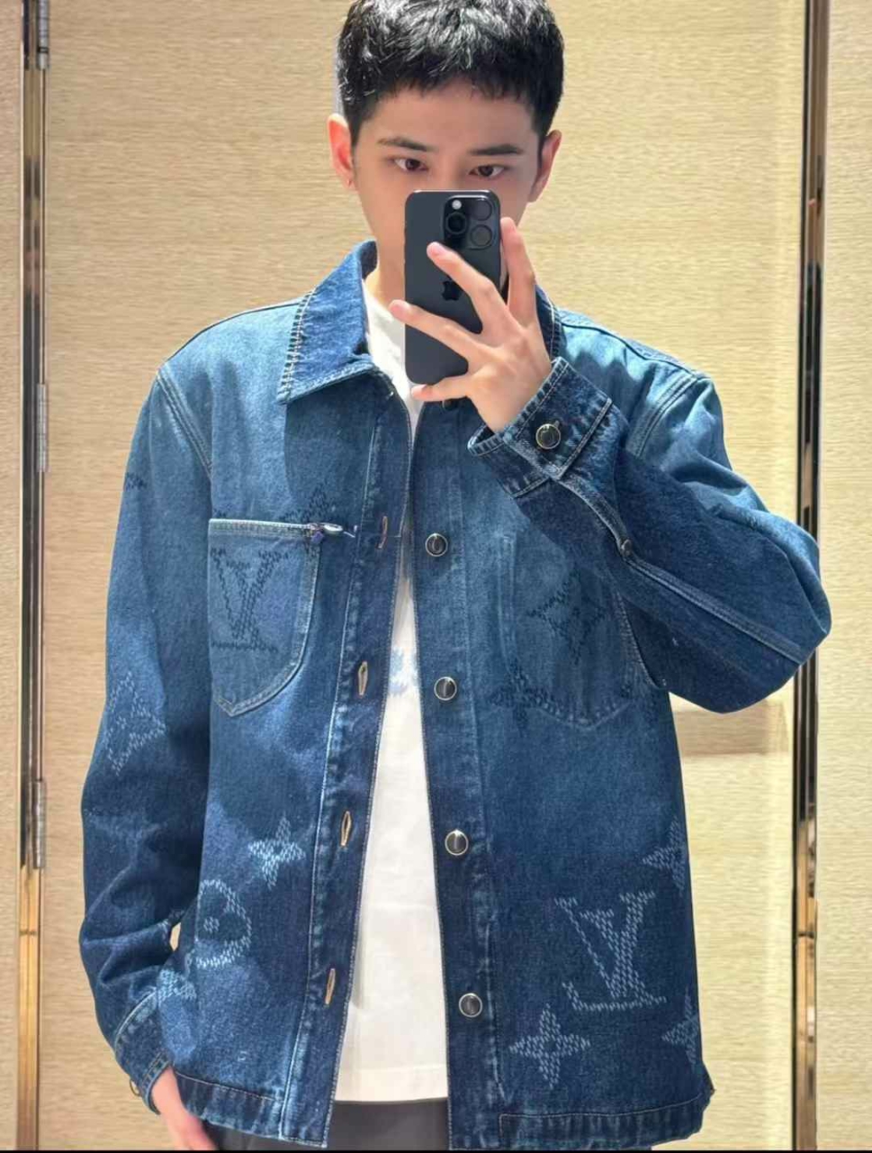 루이비통 모노그램 워트웨어 데님 오버셔츠