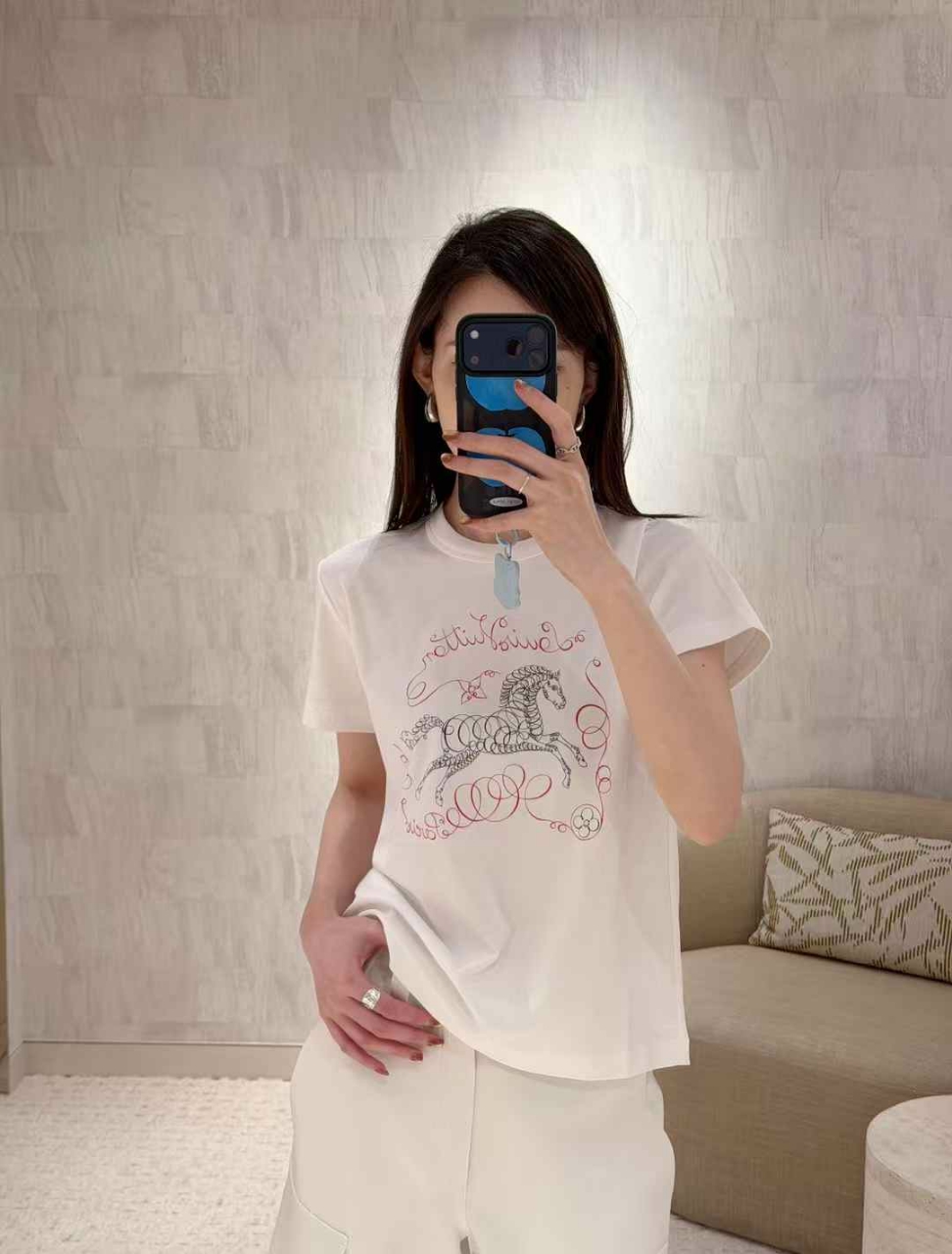 루이비통 홀스 코튼 저지 티셔츠