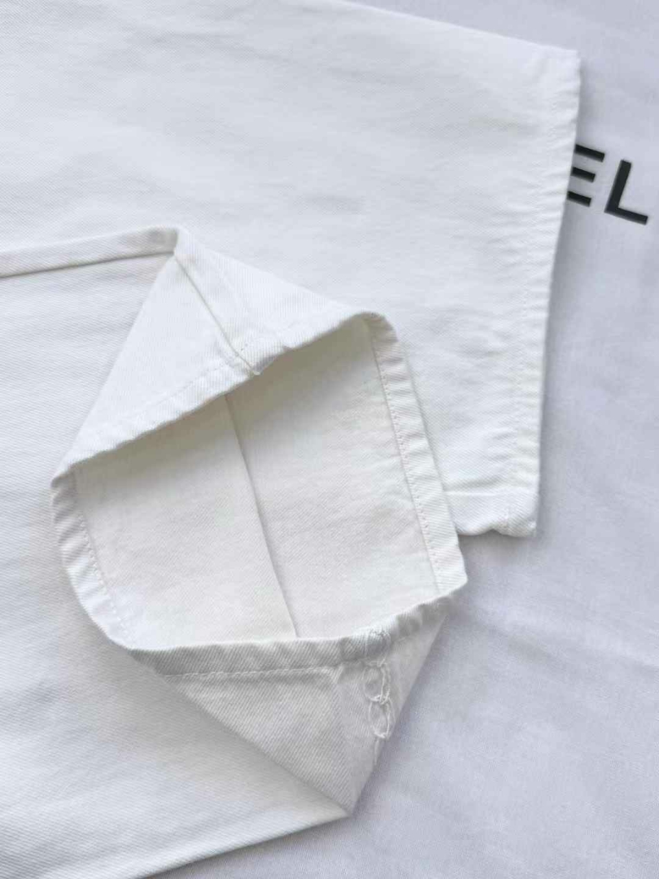 샤넬 체인 자수 와이드 데님 진