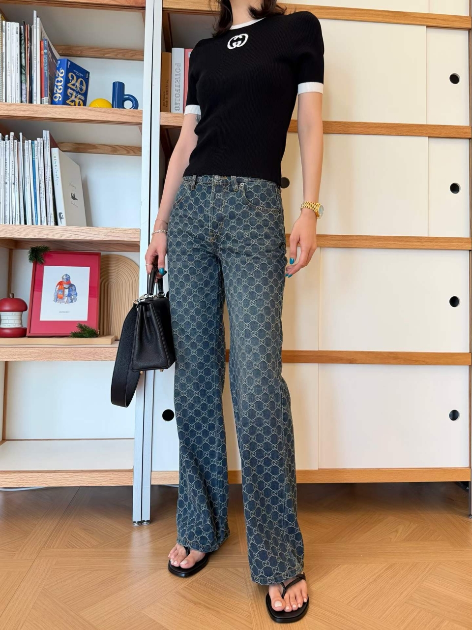 구찌 GG 데님 팬츠