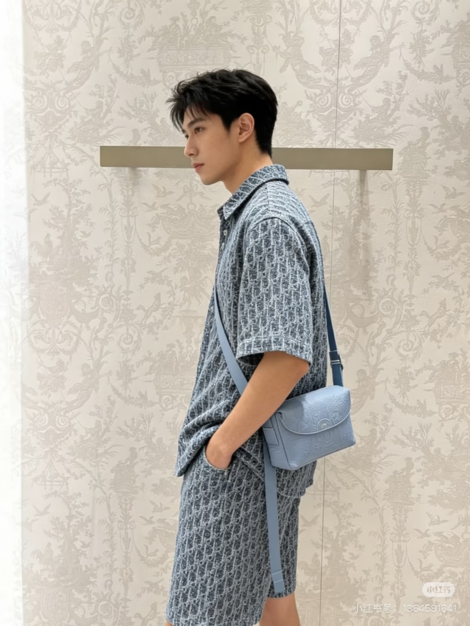 디올 코튼 블렌드 트윌 오블리크 반팔 셔츠