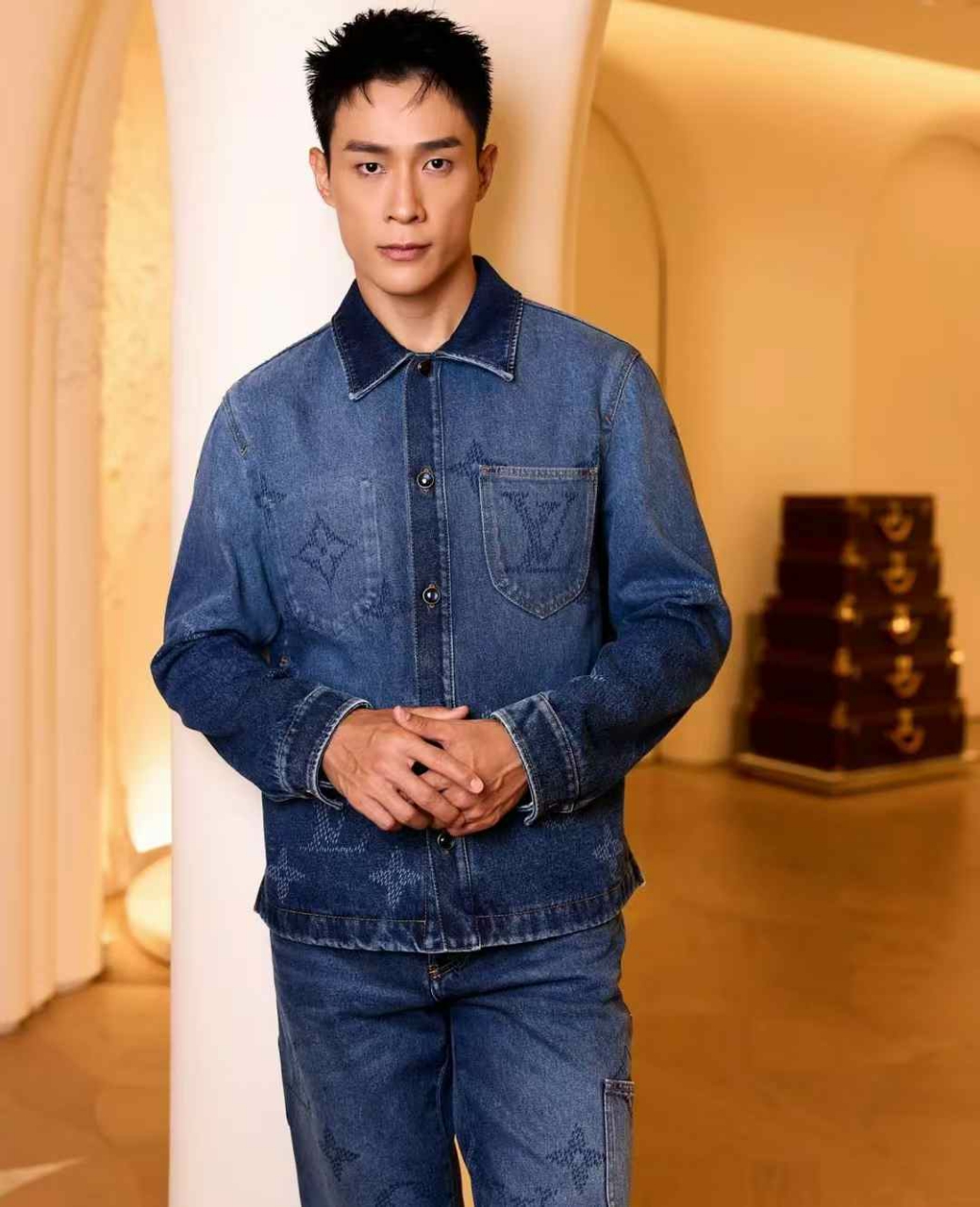 루이비통 모노그램 워트웨어 데님 오버셔츠