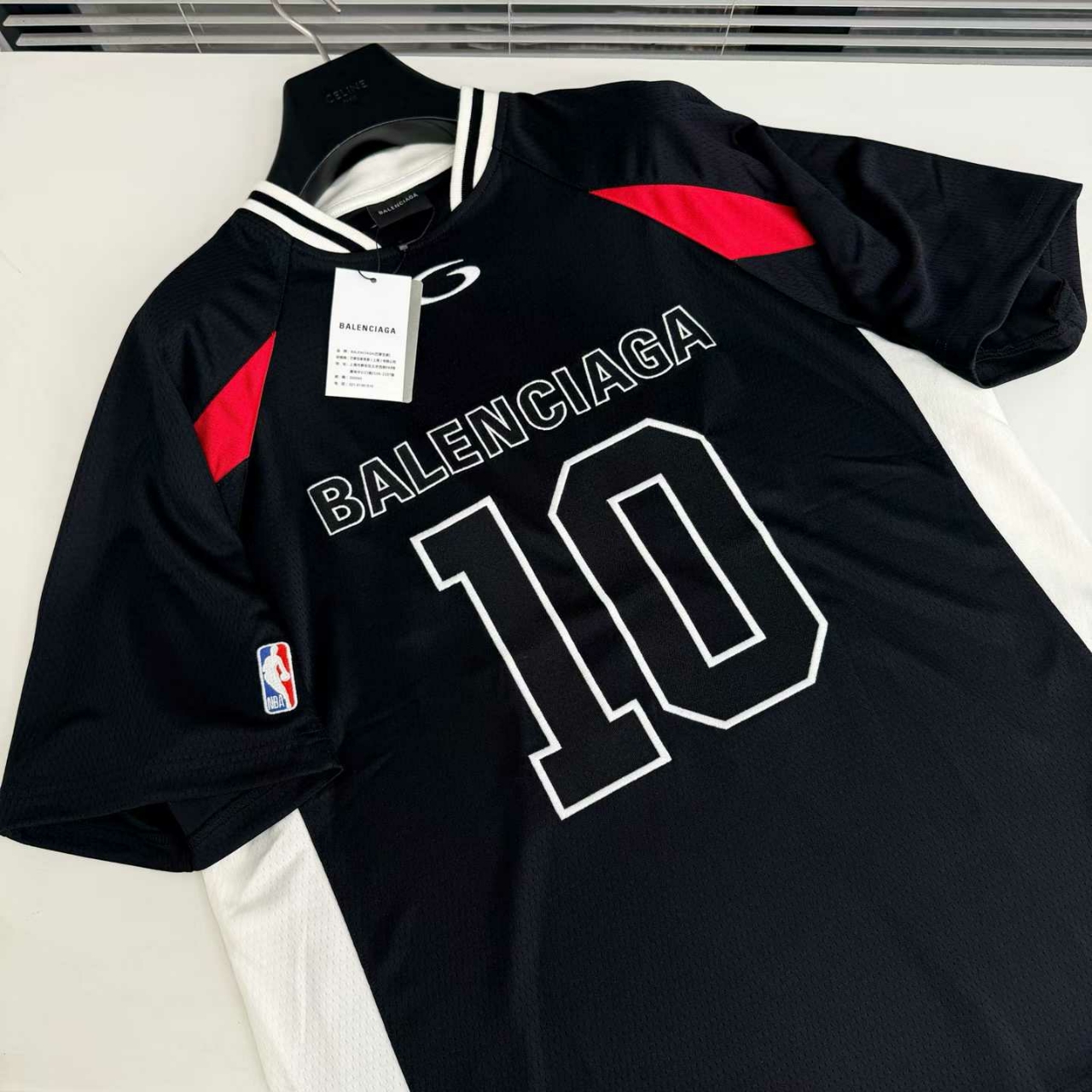 발렌시아가 NBA 오버사이즈 저지 티셔츠
