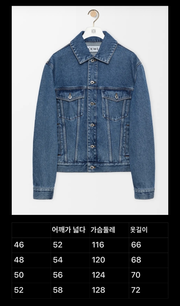로에베 아나그램 자수 데님 자켓