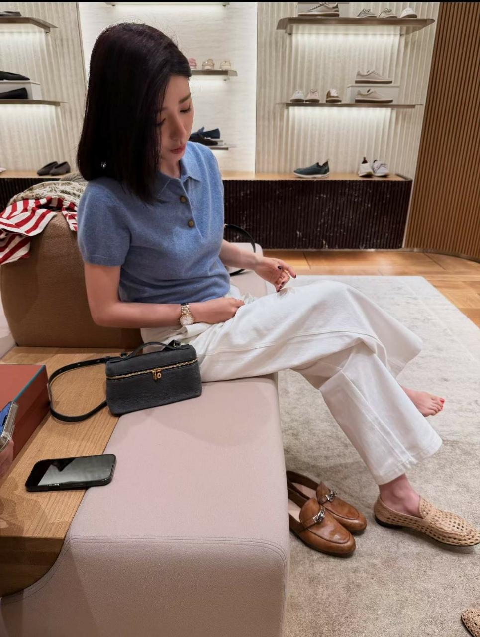 로로피아나 캐시미어 폴로 셔츠