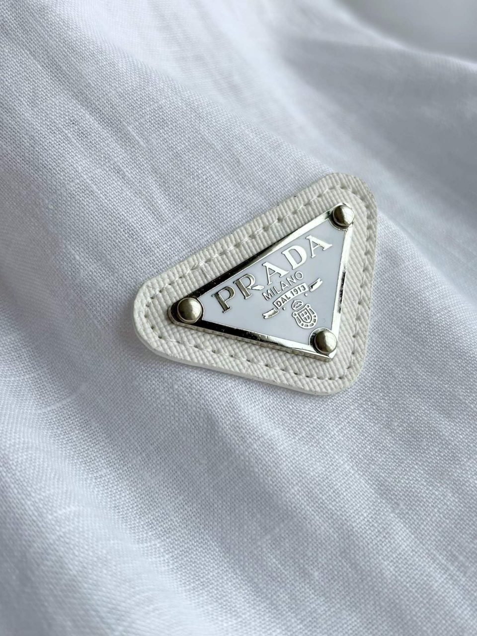 프라다 로고 린넨 셔츠