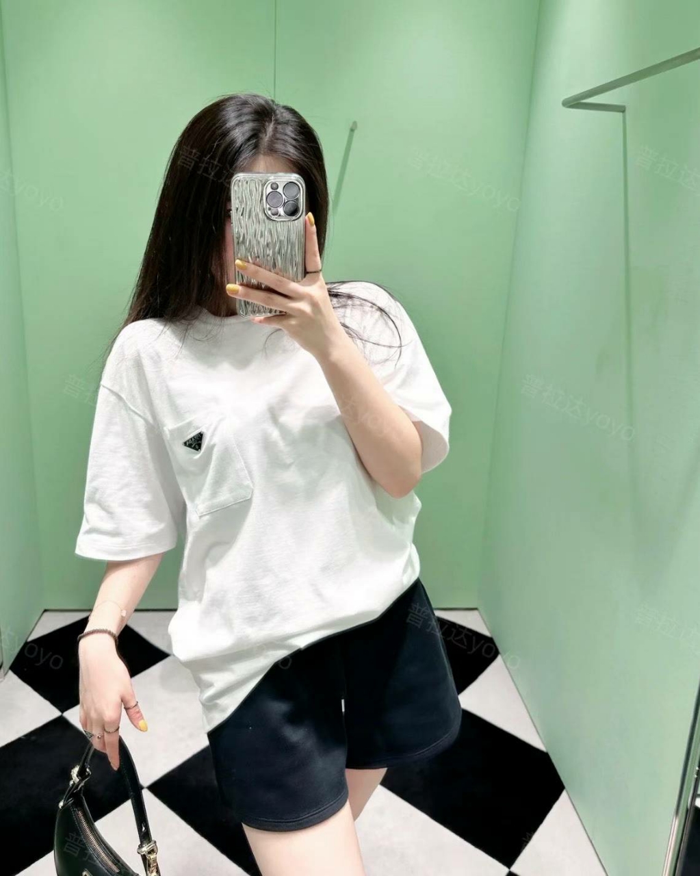 프라다 포켓 코튼 티셔츠