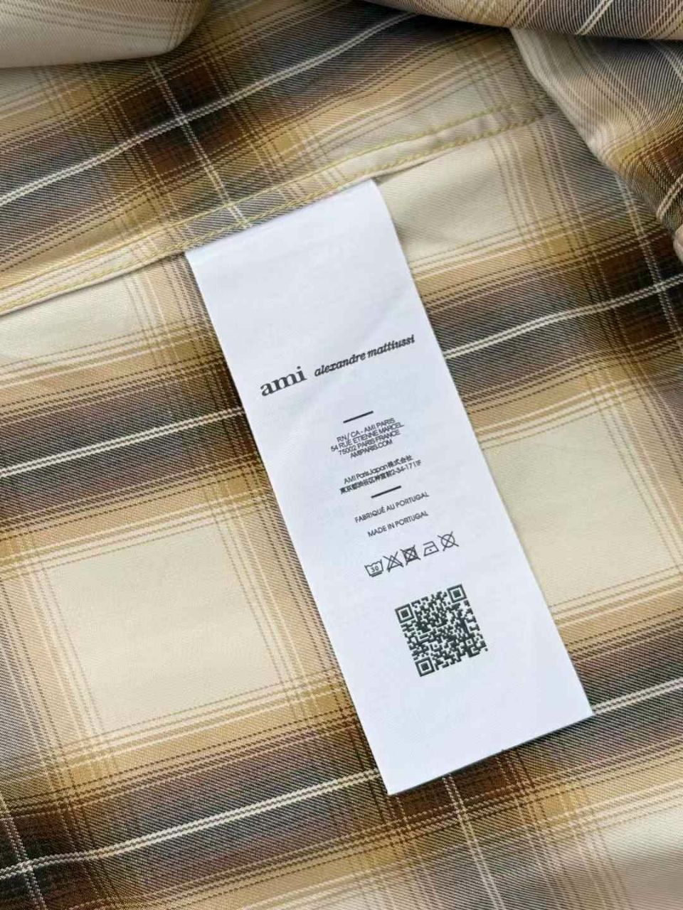 아미 자수 체크 플란넬 셔츠
