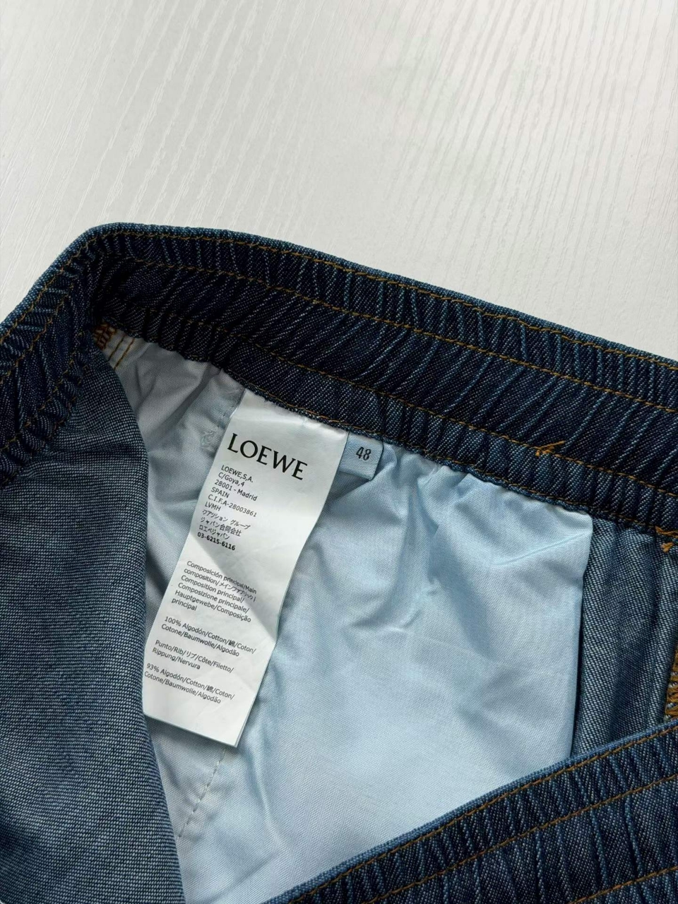 로에베 아나그램 데님 버뮤다 팬츠