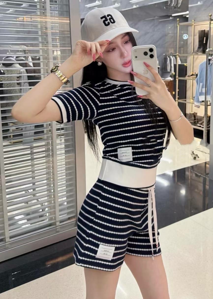톰브라운 스트라이프 코튼 쇼츠