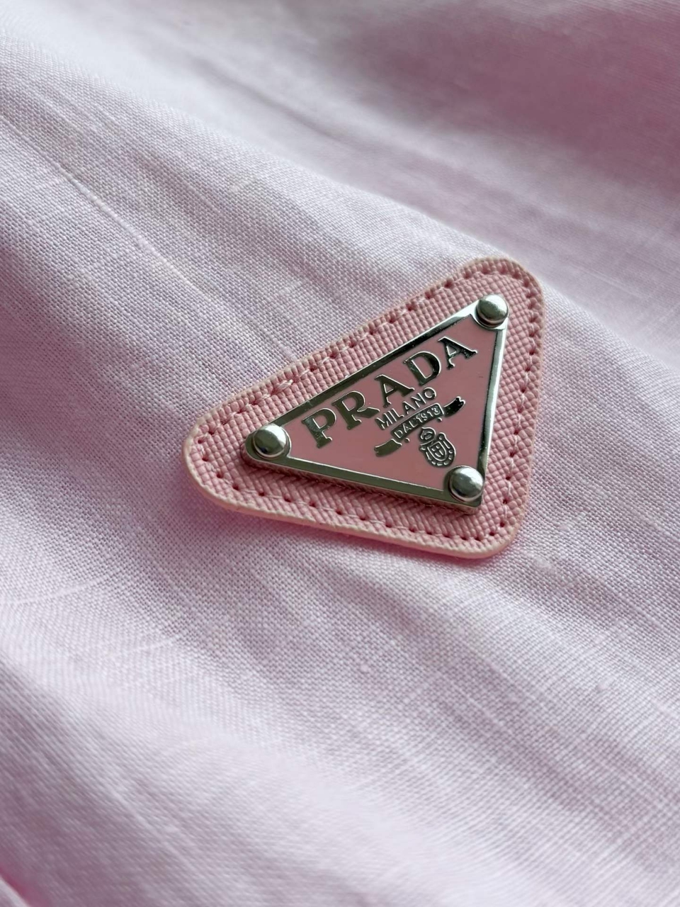 프라다 로고 린넨 셔츠