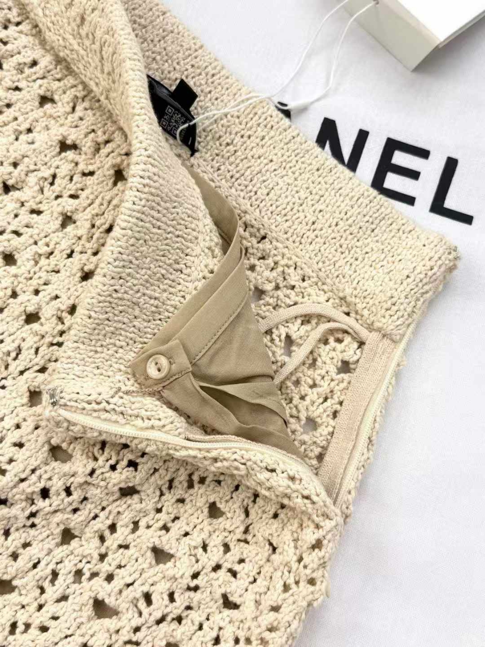 샤넬 크로셰 니트 스커트