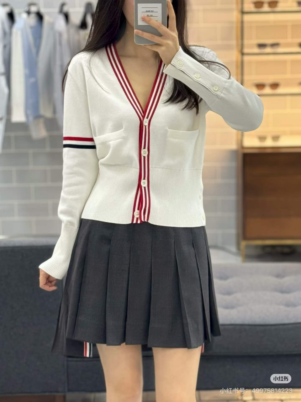 톰브라운 메리노 울 가디건
