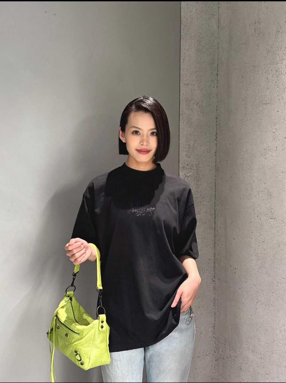 발렌시아가 코튼 프린트 티셔츠