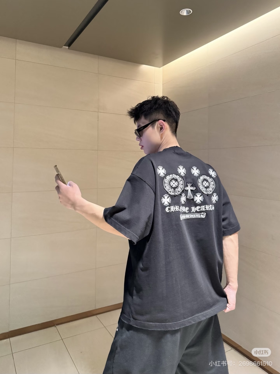 크롬하츠 홀스슈 패치 티셔츠