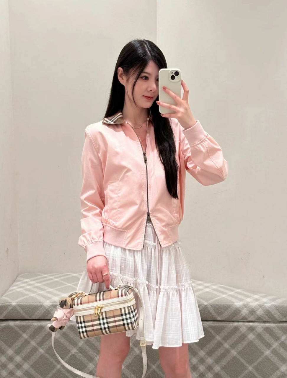 버버리 체크 카라 자켓