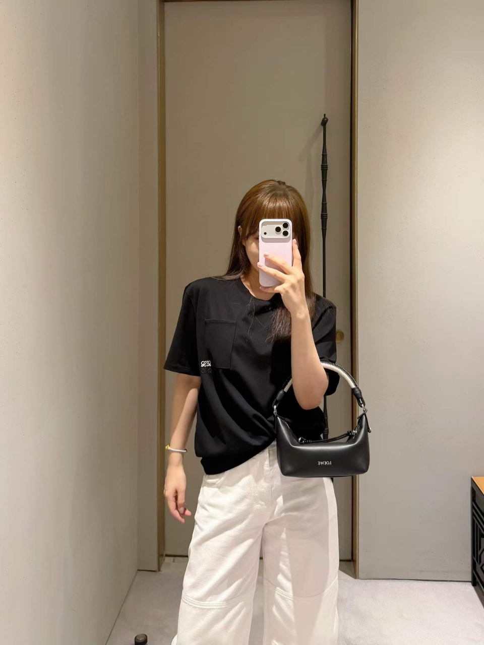 로에베 아나그램 포켓 티셔츠