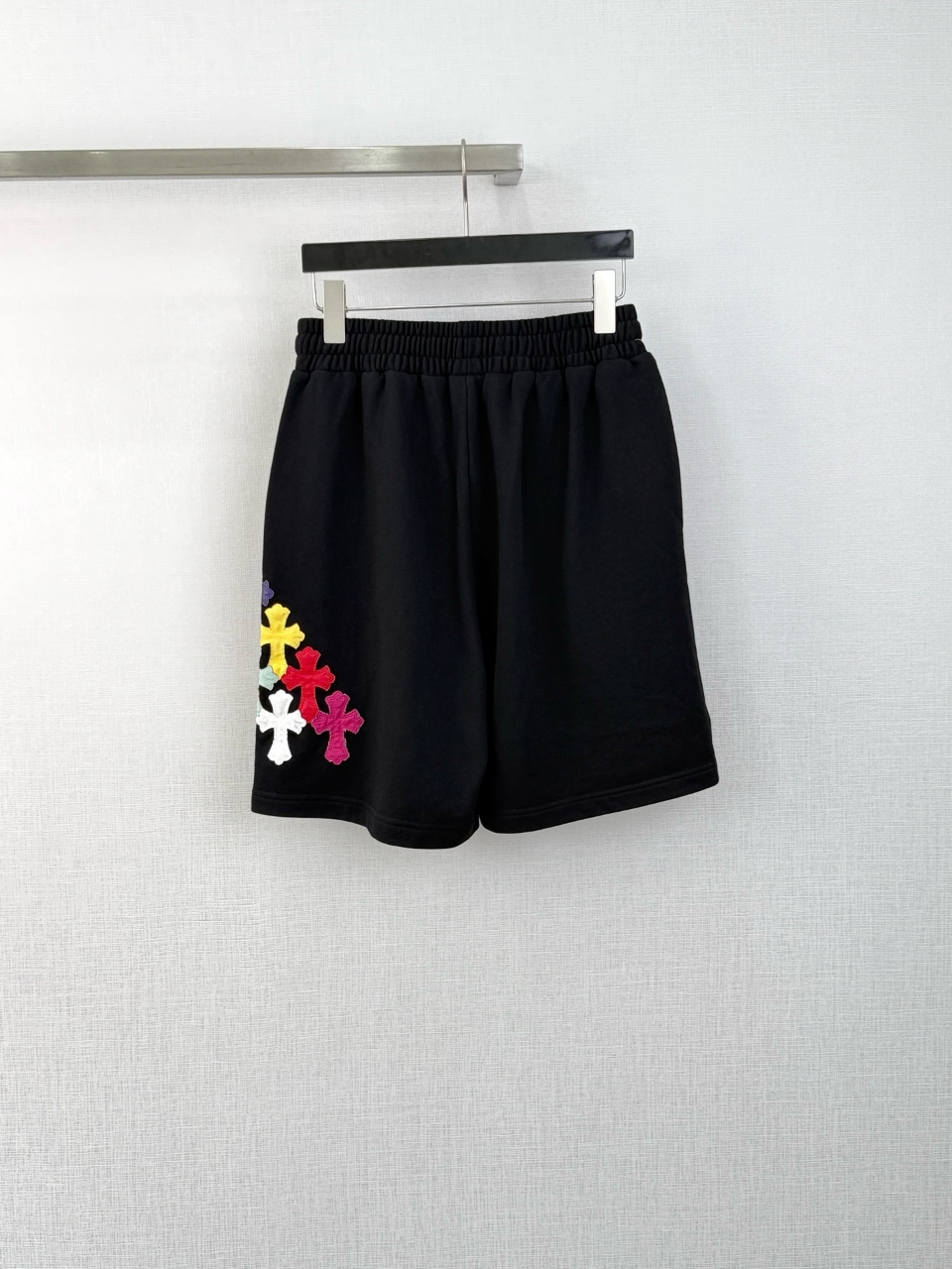 크롬하츠 크로스 레더 패치 반바지