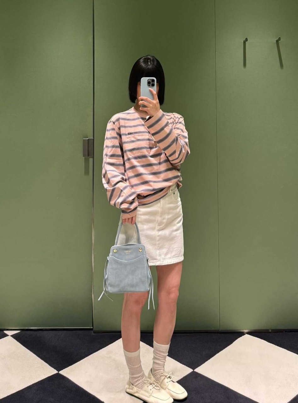 프라다 스트라이프 코튼 포켓 티셔츠